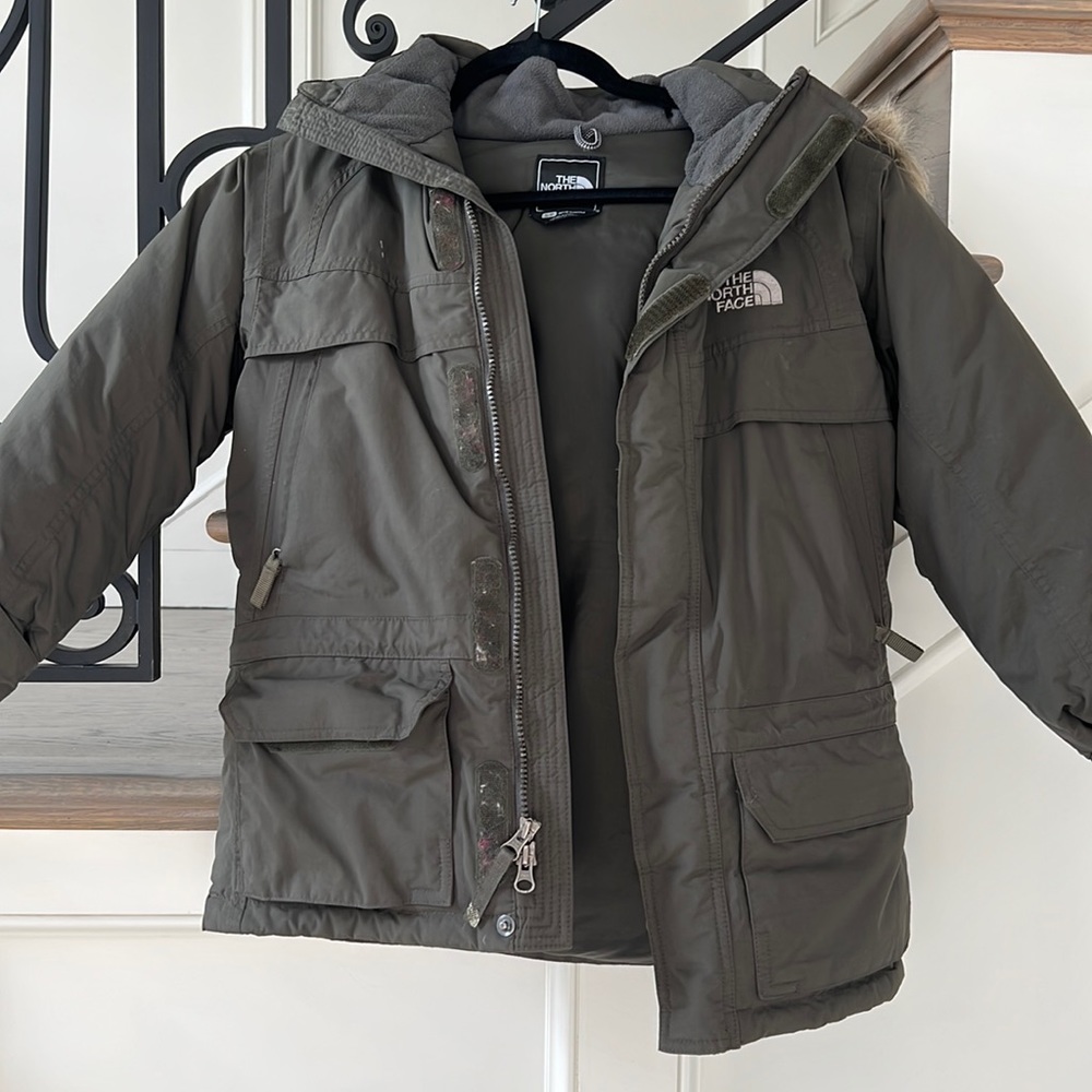 The North Face boys army green winter jacket size S